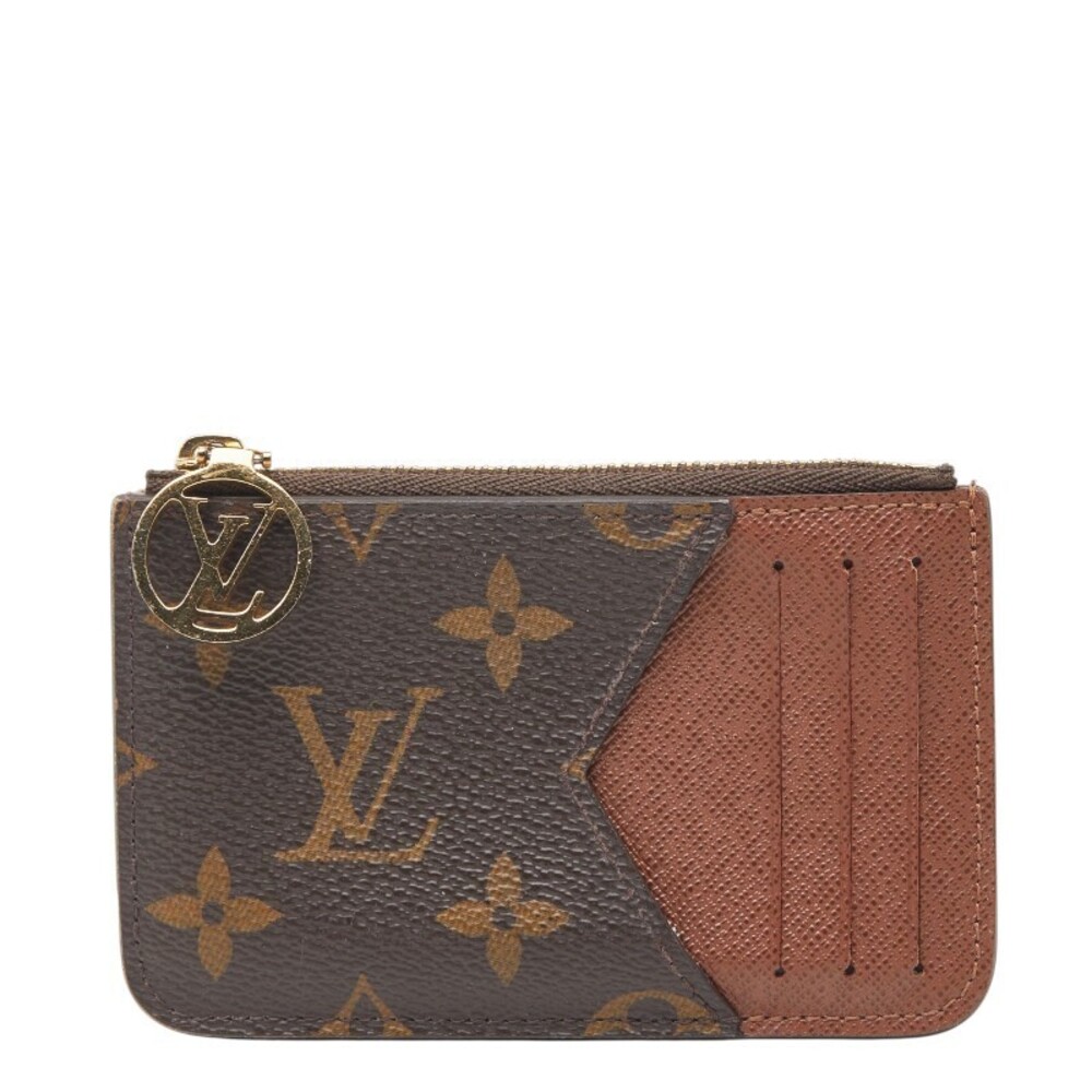 Louis Vuitton Monogram Portecarte Romy Card Case Wallet Coin Brown Leather